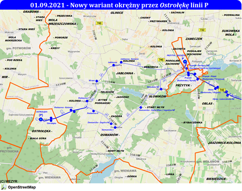 Nowy wariant okrężny przez Ostrołękę linii P