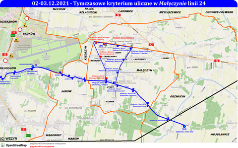 Objazd w Małęczynie