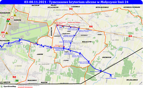 Objazd w Małęczynie