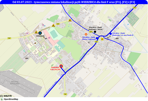 Zmiana lokalizacji pętli w Wierzbicy. Objazdy linii F, [F1], [F2] i [F3]