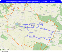 Przebieg trasy linii [F1] do 31.12.2023 r.