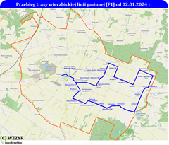 Przebieg trasy linii [F1] od 02.01.2024 r.