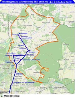 Przebieg trasy linii L[2] do 29.12.2023 r.